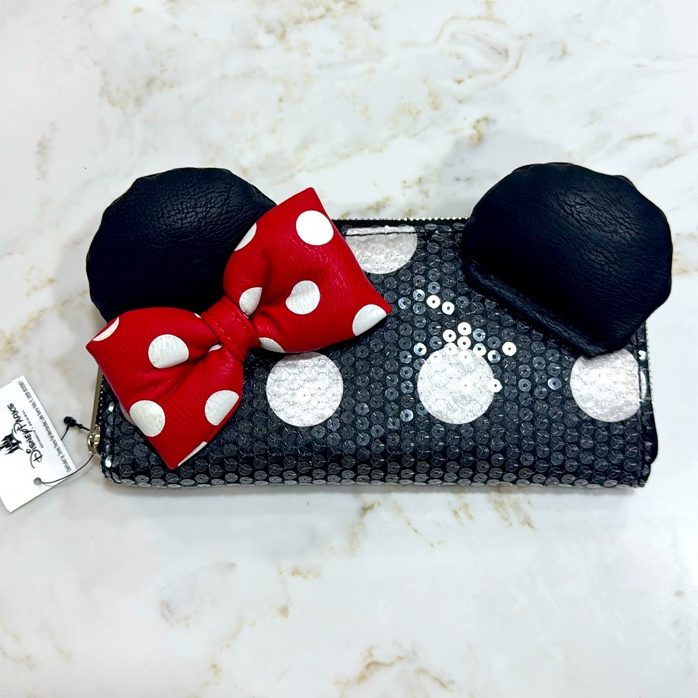 NWT Disney Parks Loungefly Minnie Sequence Zippered Wallet